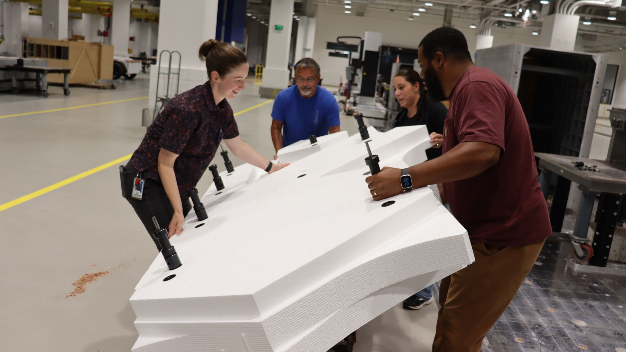 The model has a foam framework beneath its clay surface.